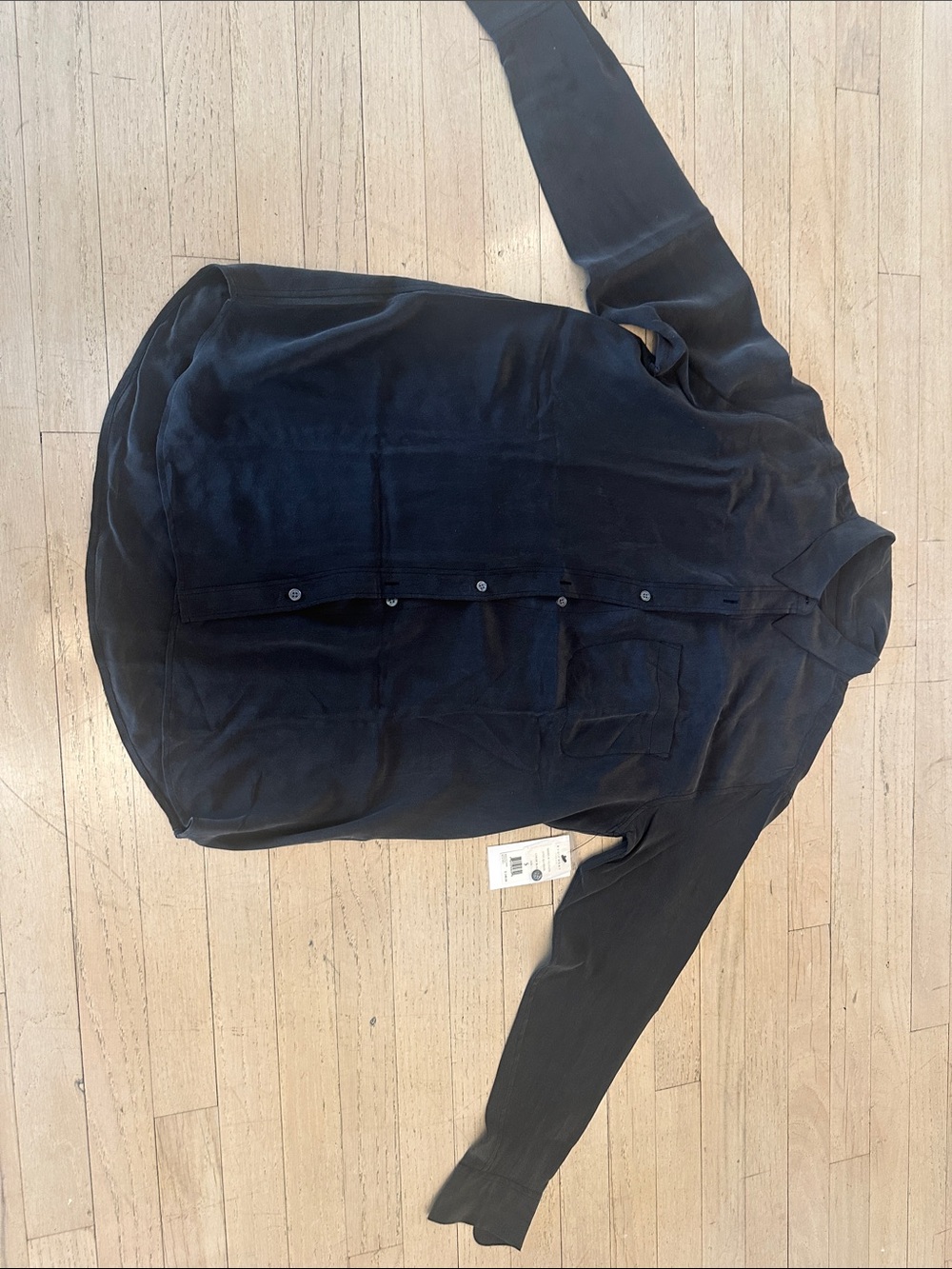 Equipment Steel Grey Silk Long-Sleeve Button Shirt